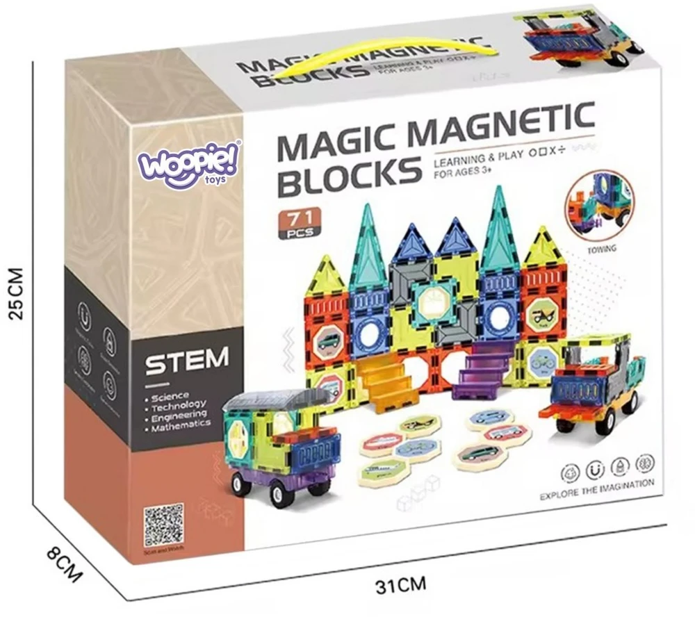 Konstruktorius žaislas WOOPIE, su stipriais magnetais