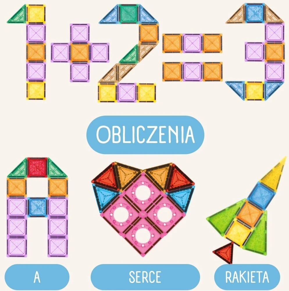 Magnetinės kaladėlės Woopie, 110 elementų