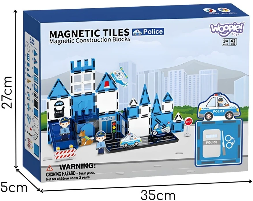 Magnetinės kaladėlės Woopie, 42 elementai