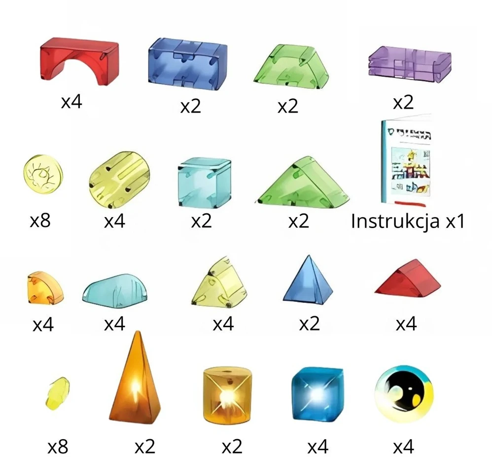 Magnetinės kaladėlės Woopie, 63 elementai