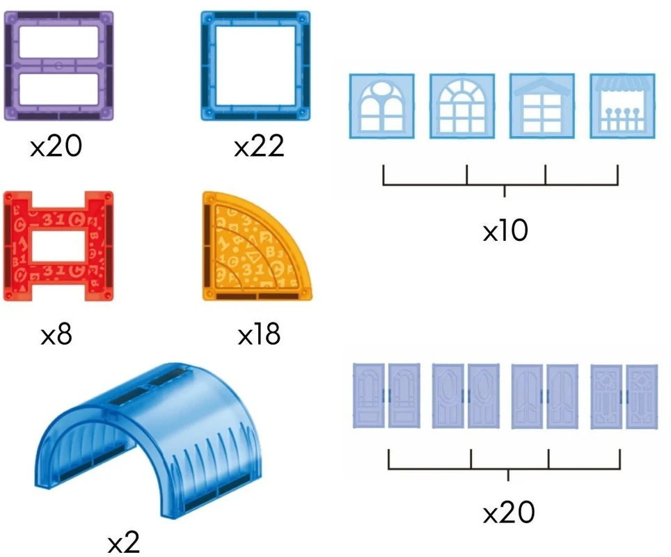 Magnetinis konstruktorius Woopie, 100 elementų