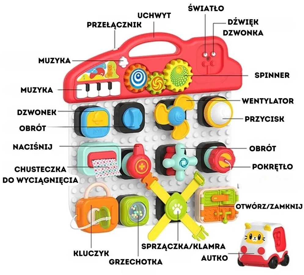 Manipuliacinė lenta WOOPIE BABY, daugiafunkcė