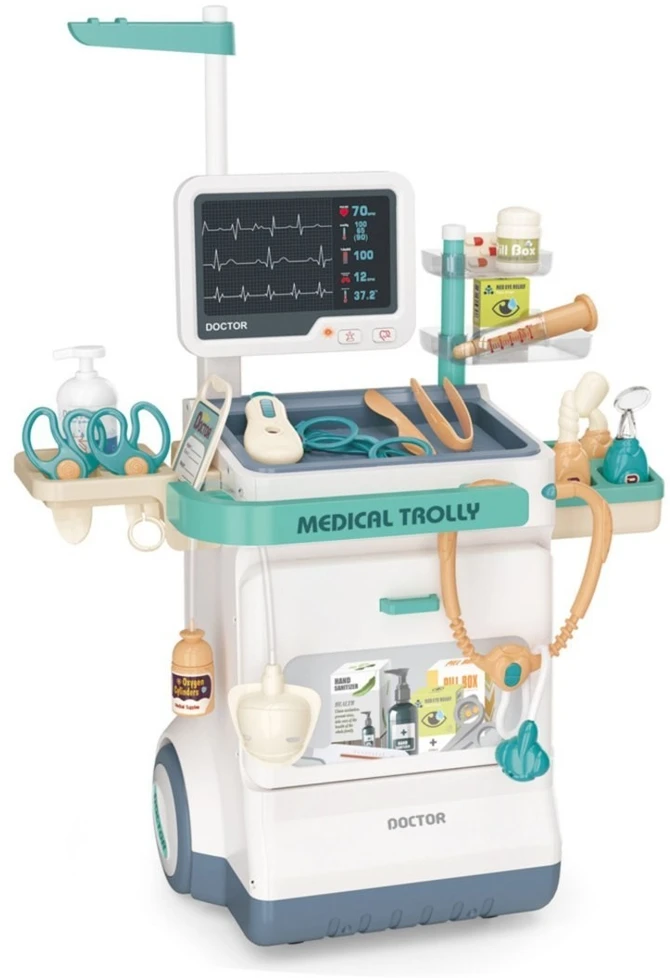 Medicininis vežimėlis WOOPIE, su interaktyvia EKG panele
