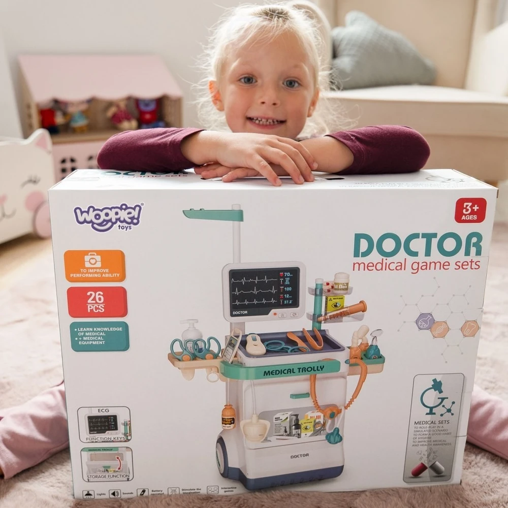 Medicininis vežimėlis WOOPIE, su interaktyvia EKG panele