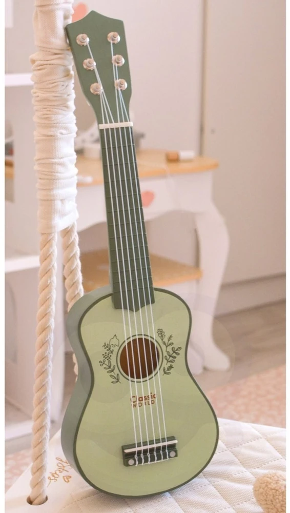 Medinė gitara žaislas Classic World, su retro dizainu
