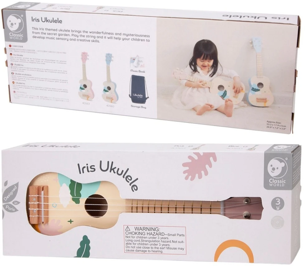 Muzikinis instrumentas ukulelė Classic World, rožinė