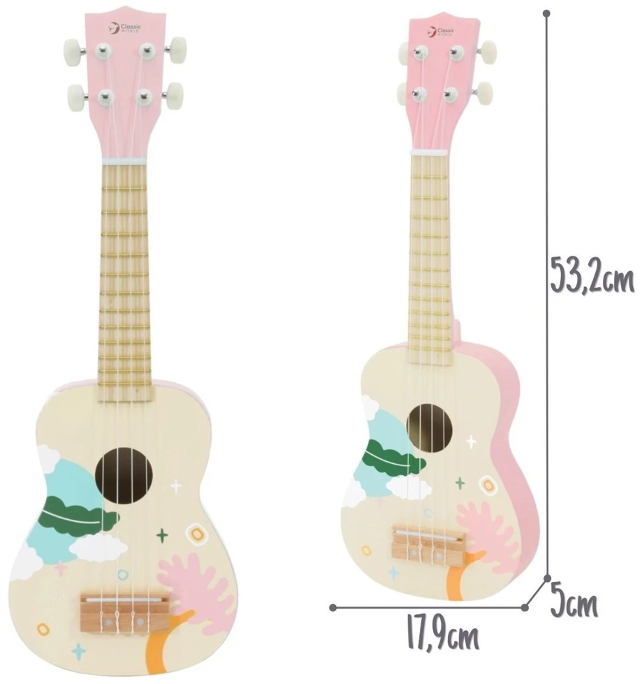 Muzikinis instrumentas ukulelė Classic World, rožinė