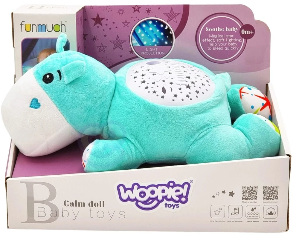 Pliušinis žaislas-projektorius Woopie Baby, šviesos efektai