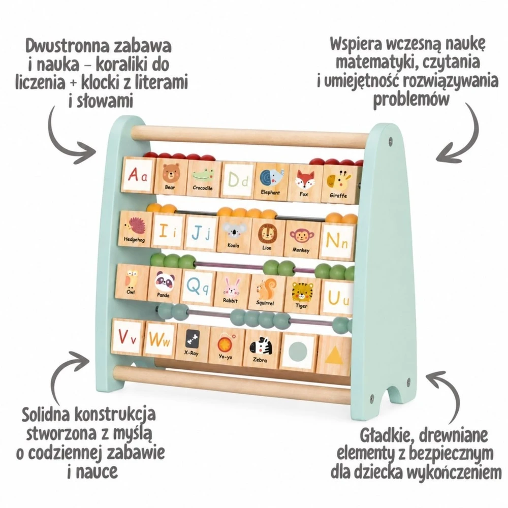 Tooky Toys Abakusas žaislas TOOKY TOY, dvipusis dizainas