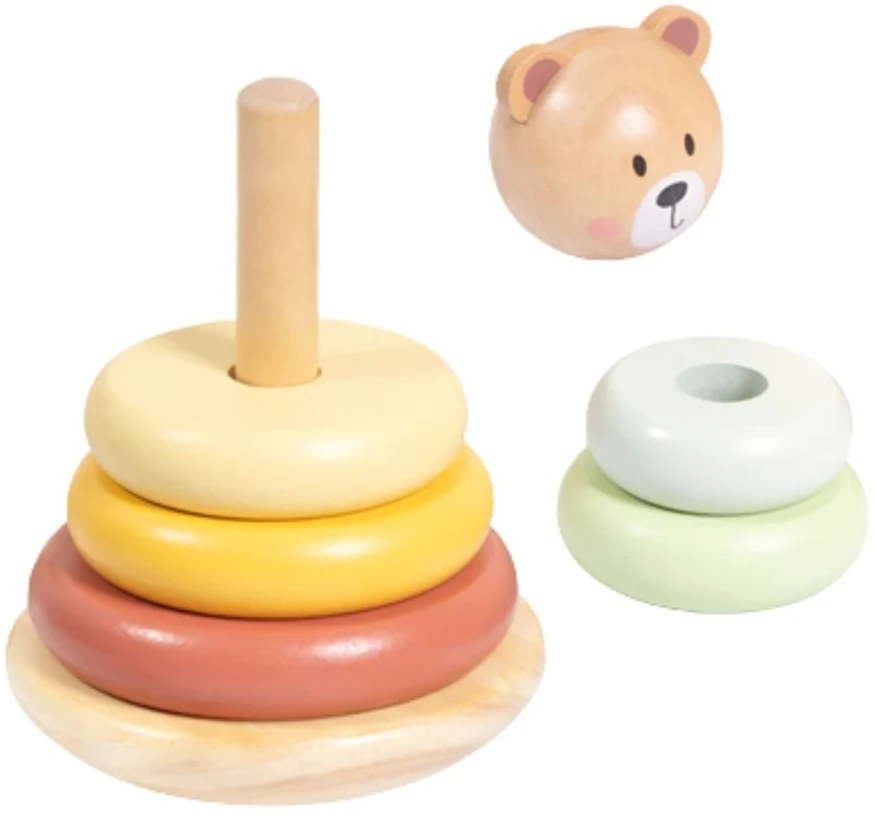 Tooky Toys Dėlionė piramidė Tooky Toy, medinė
