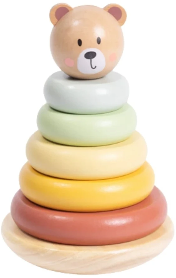 Tooky Toys Dėlionė piramidė Tooky Toy, medinė