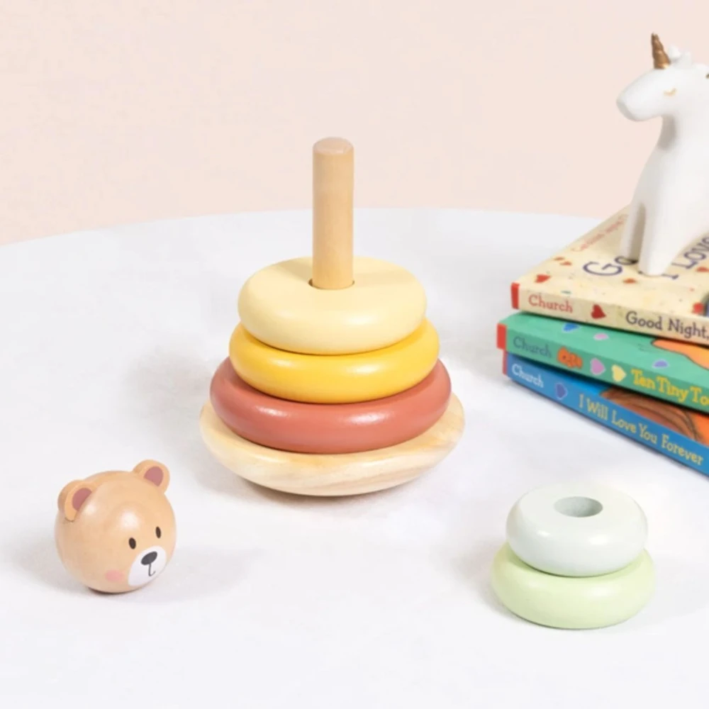 Tooky Toys Dėlionė piramidė Tooky Toy, medinė