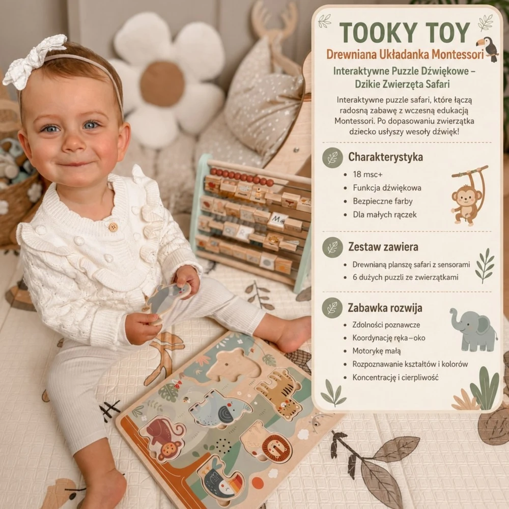 Tooky Toys Dėlionė TOOKY TOY, su garso funkcija