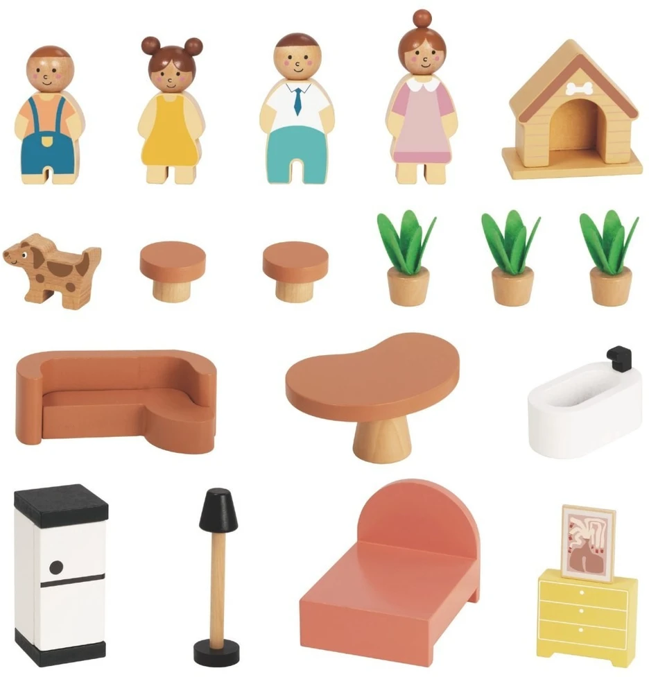 Tooky Toys Lėlių namelis TOOKY TOY, 20 elementų