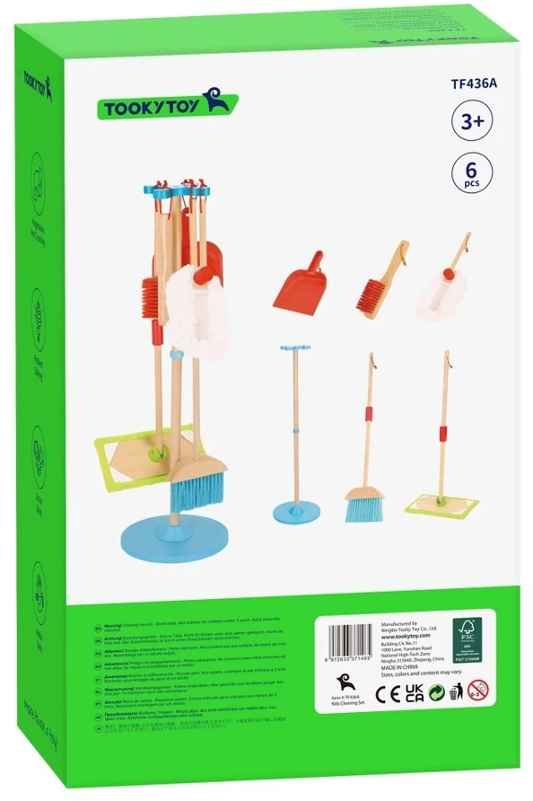 Tooky Toys Valymo rinkinys vaikams Tooky Toy, medinis