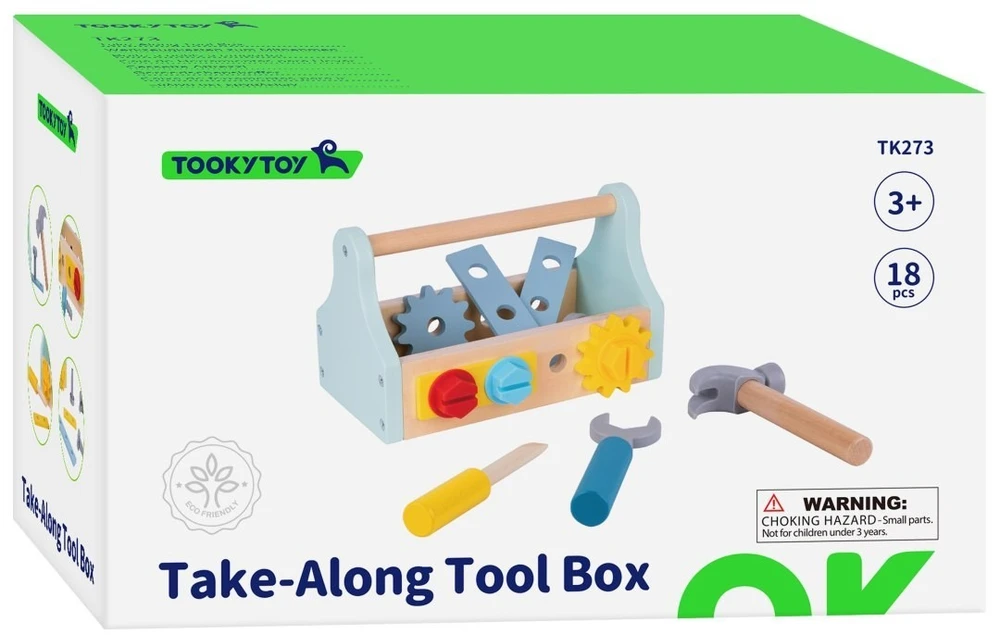 Tooky Toys Žaislas įrankių dėžė Tooky Toy, 18 detalių