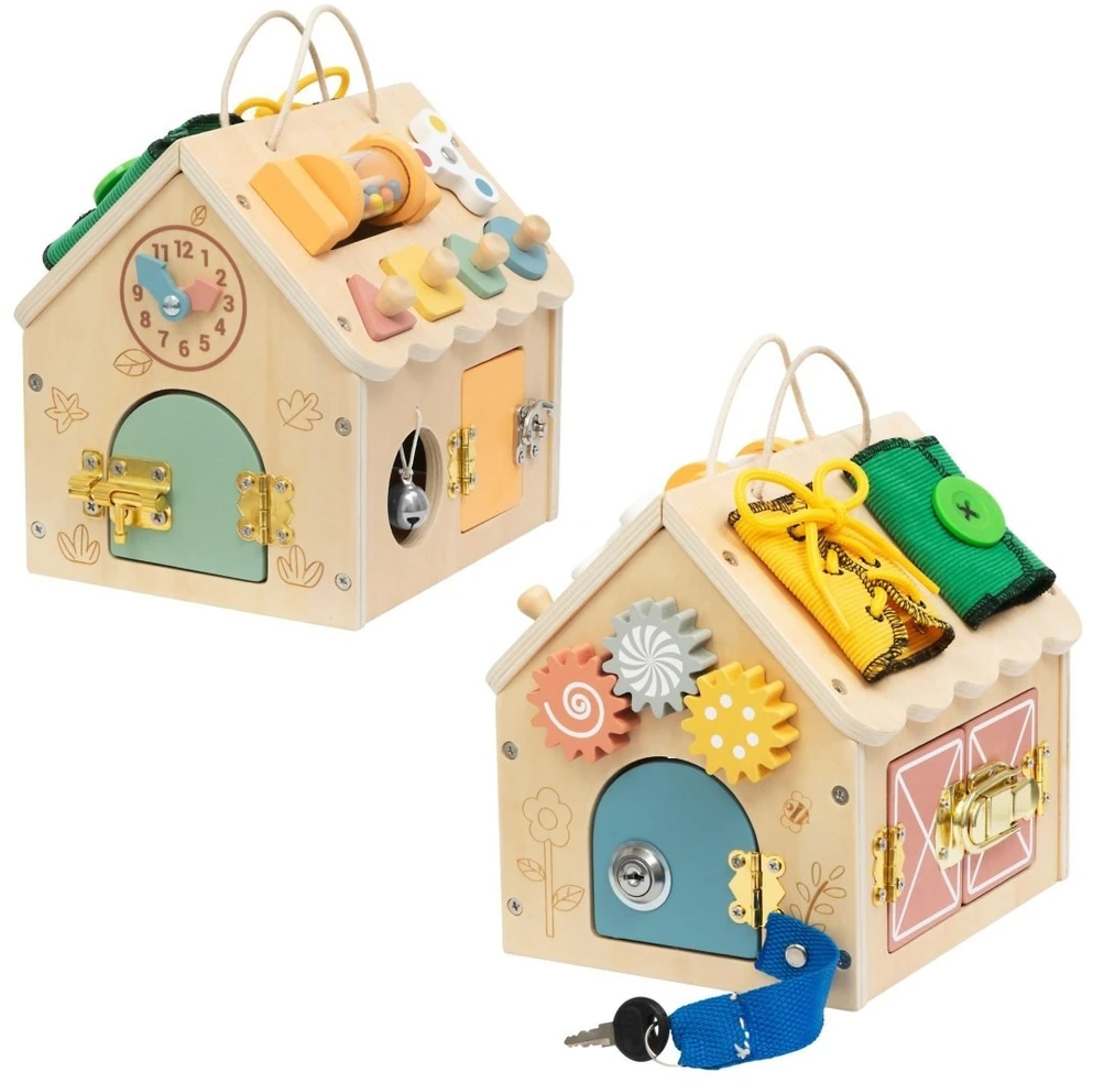 Tooky Toys Žaislas medinis namas TOOKY TOY, su spynomis