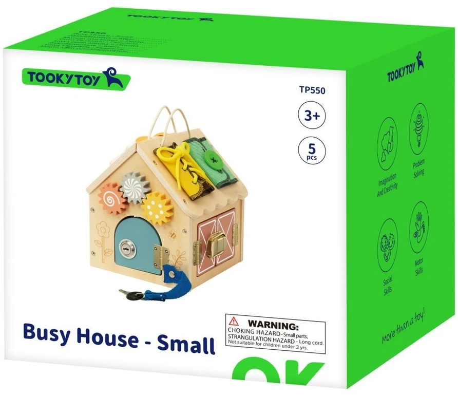 Tooky Toys Žaislas medinis namas TOOKY TOY, su spynomis