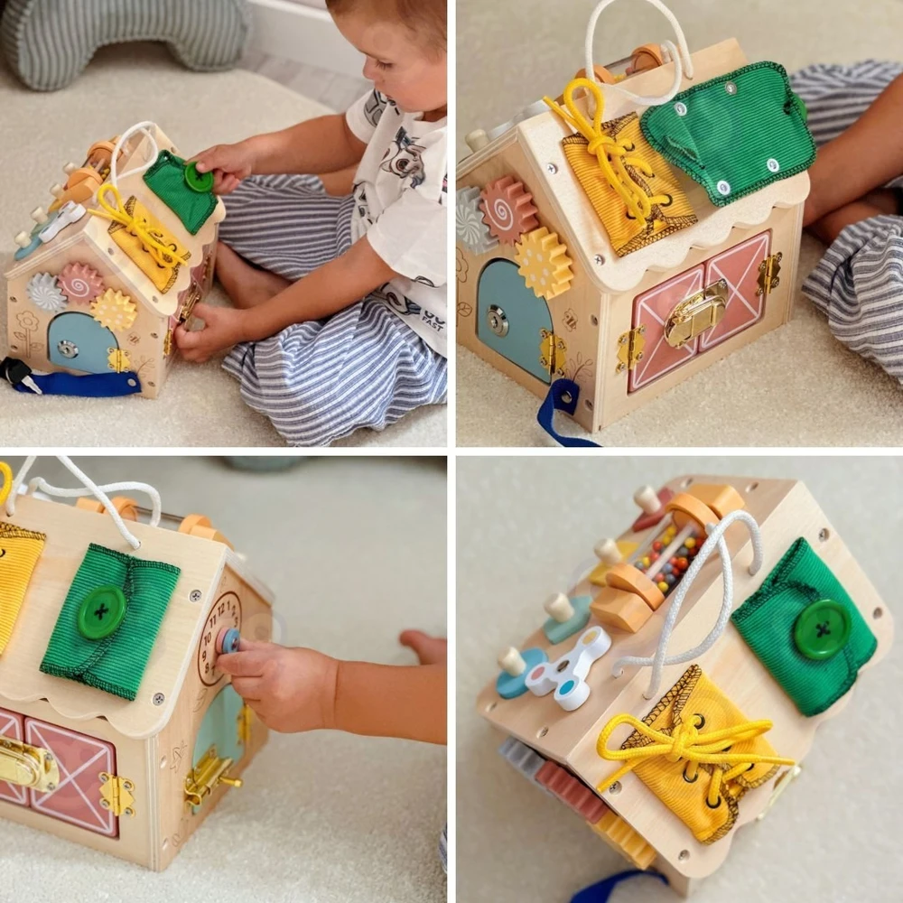 Tooky Toys Žaislas medinis namas TOOKY TOY, su spynomis