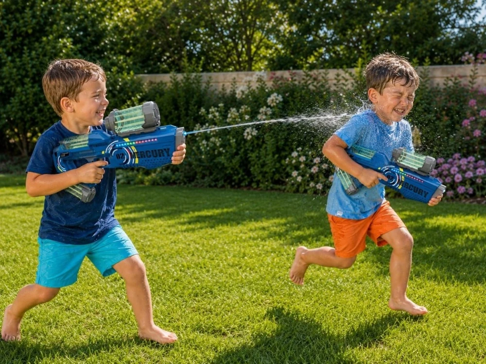 Vandens šautuvas Woopie, automatinis vandens tiekimas