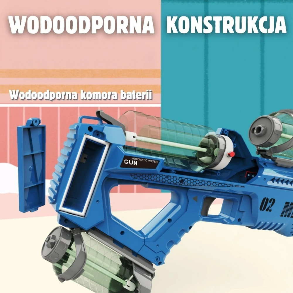 Vandens šautuvas Woopie, automatinis vandens tiekimas