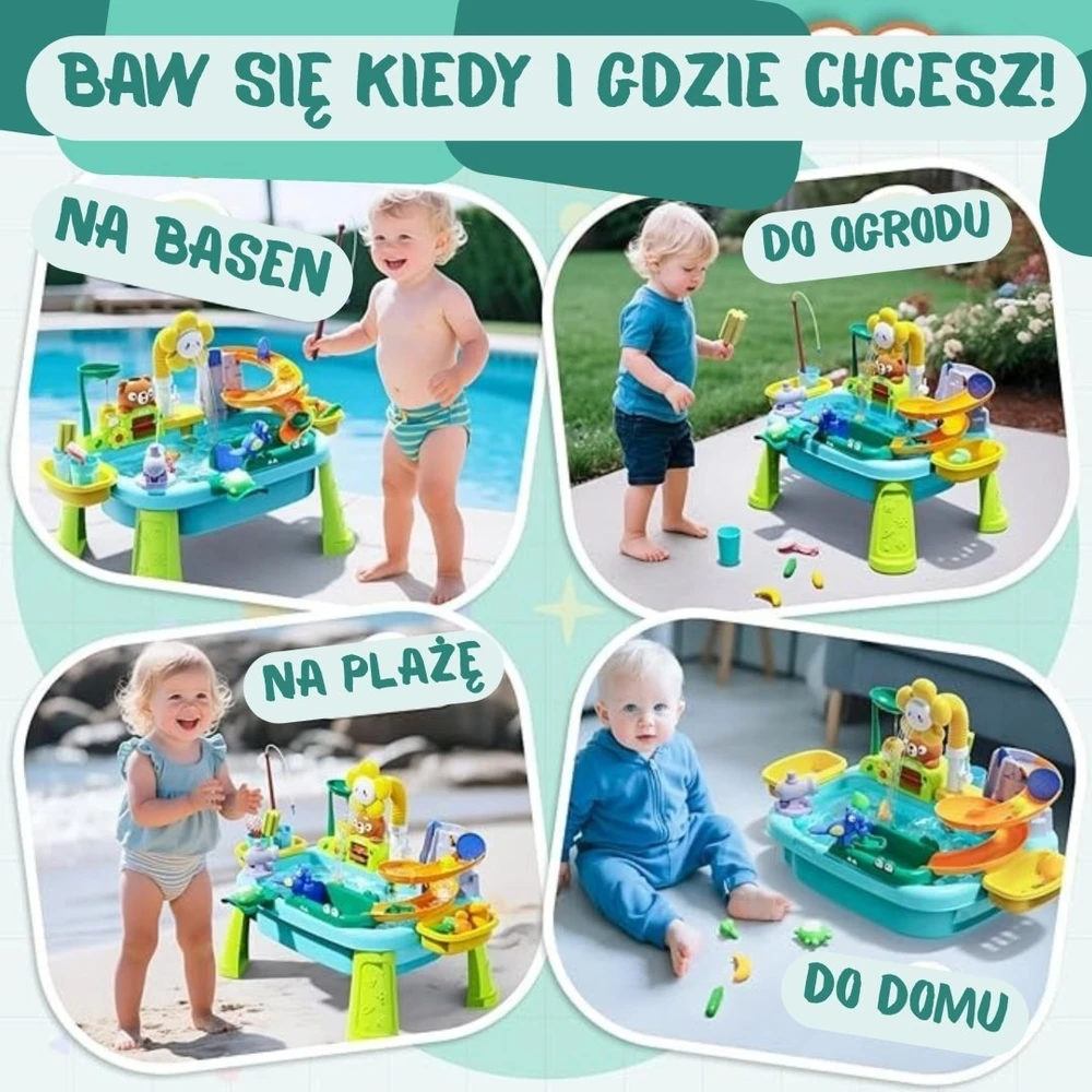 Vandens žaidimų stalas Woopie, su gėlės formos pompa