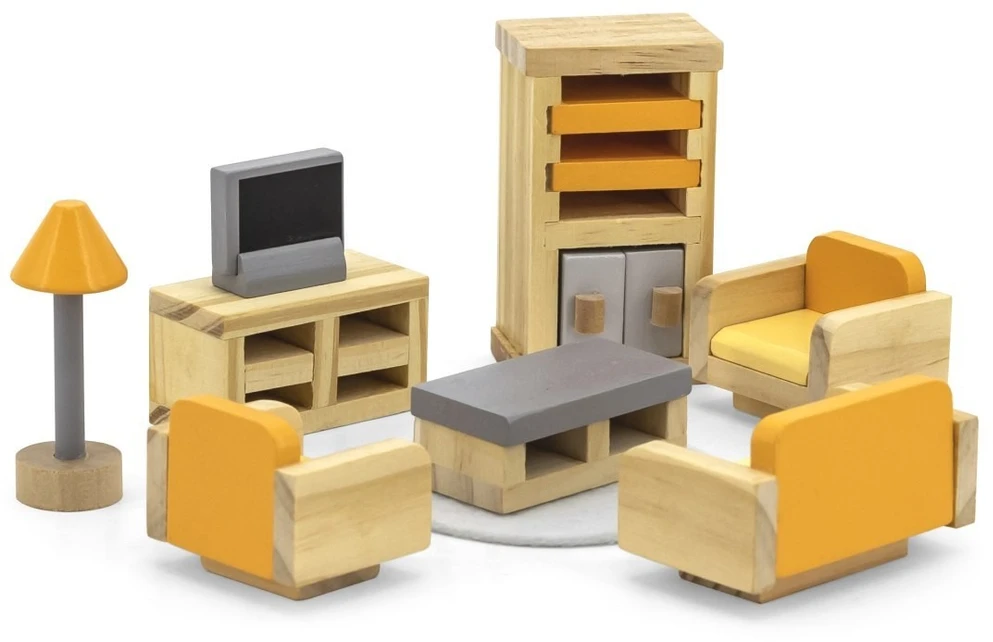 Viga Toys Baldų komplektas lėlių nameliui Viga, 5 kambariai