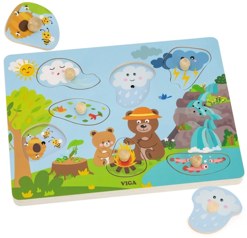 Viga Toys Dėlionė garsinė VIGA, su garso moduliu