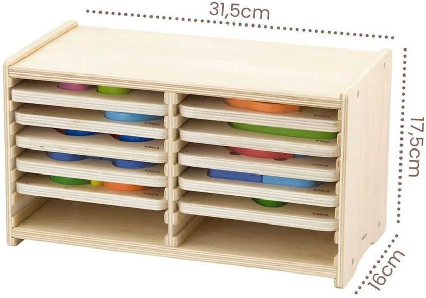 Viga Toys Dėlionė medinė Viga, 12 lentelių