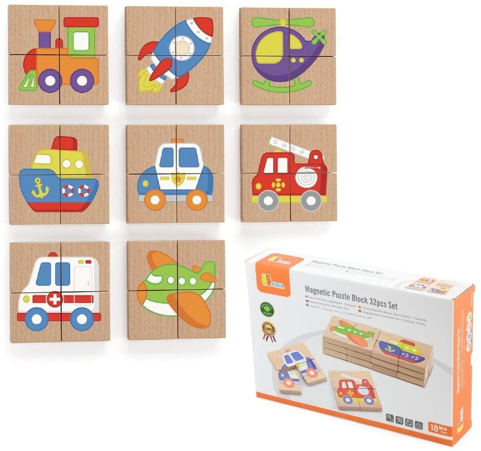 Viga Toys Dėlionė medinė Viga, magnetinė