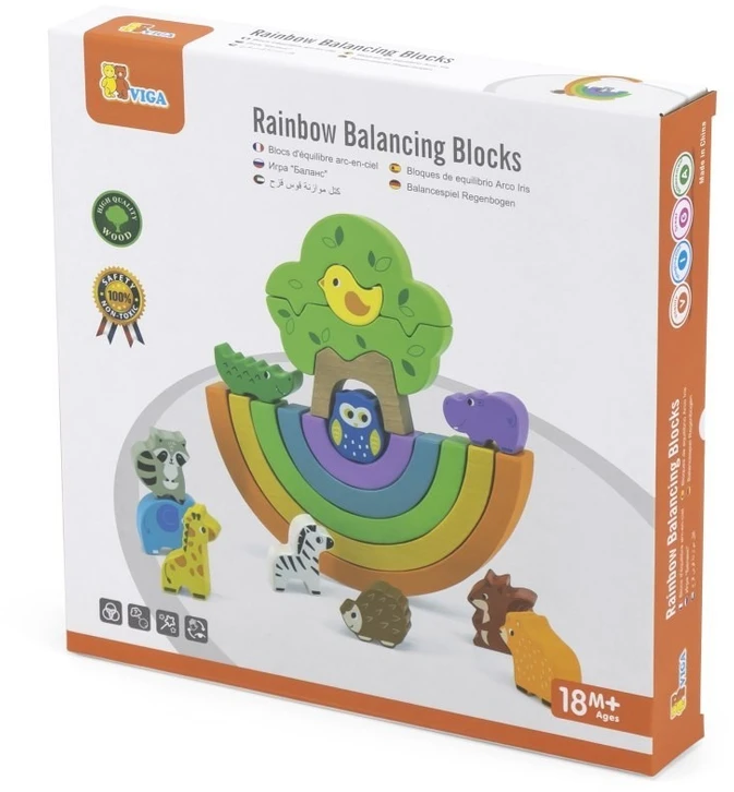 Viga Toys Dėlionė Montessori VIGA, medinė vaivorykštė