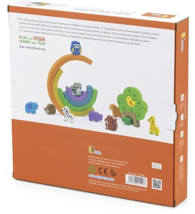 Viga Toys Dėlionė Montessori VIGA, medinė vaivorykštė