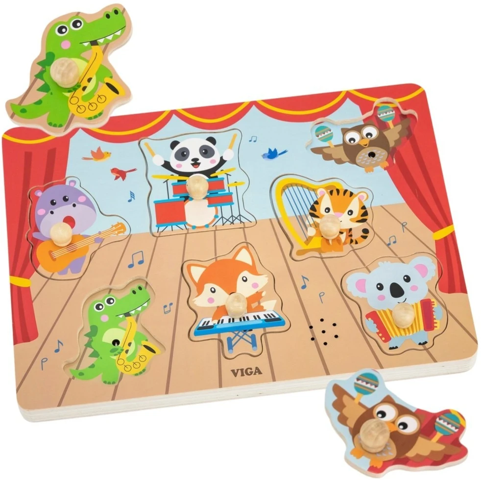 Viga Toys Dėlionė muzikinė VIGA, su garso moduliu