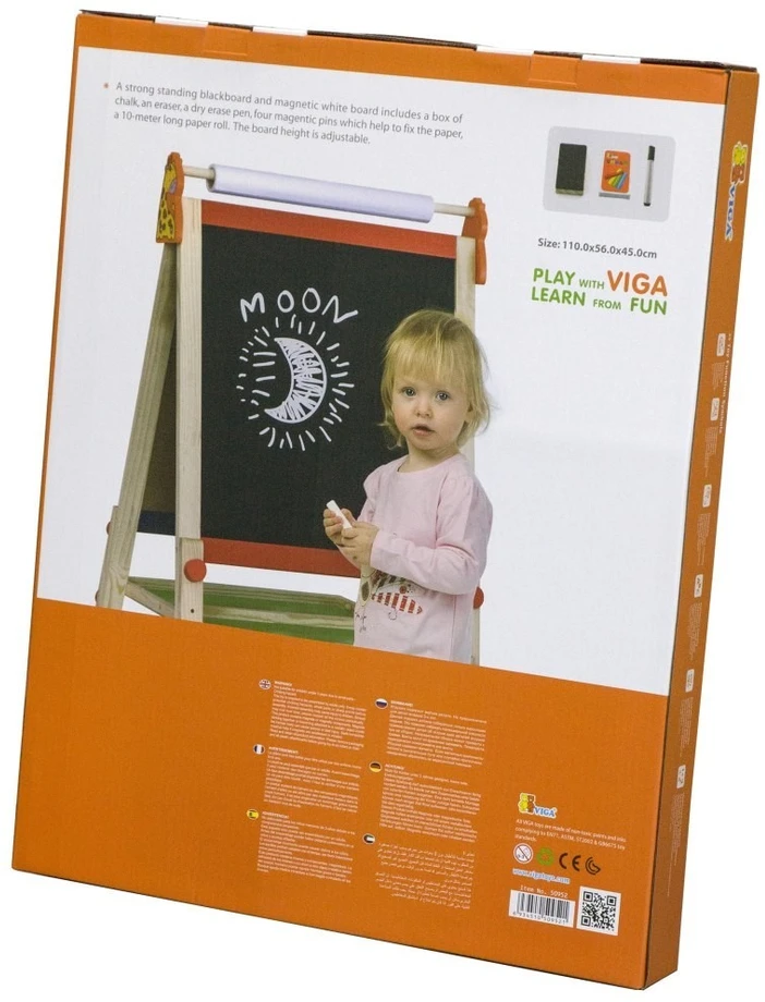 Viga Toys Dvipusė piešimo lenta Viga, magnetinė
