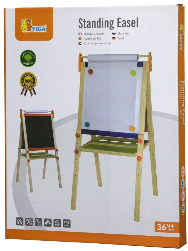 Viga Toys Dvipusė piešimo lenta Viga, magnetinė