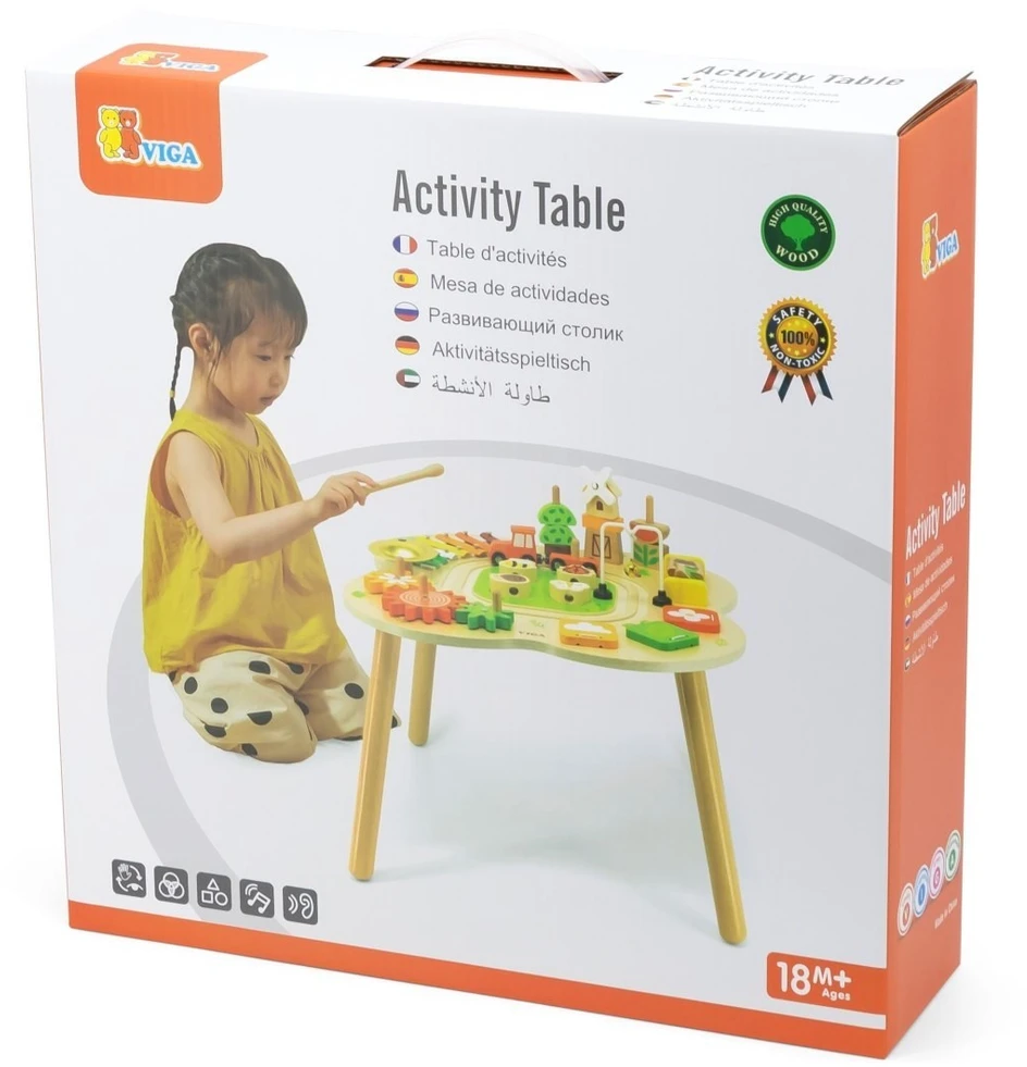 Viga Toys Edukacinis stalas Viga, medinis