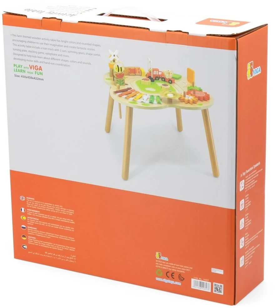 Viga Toys Edukacinis stalas Viga, medinis