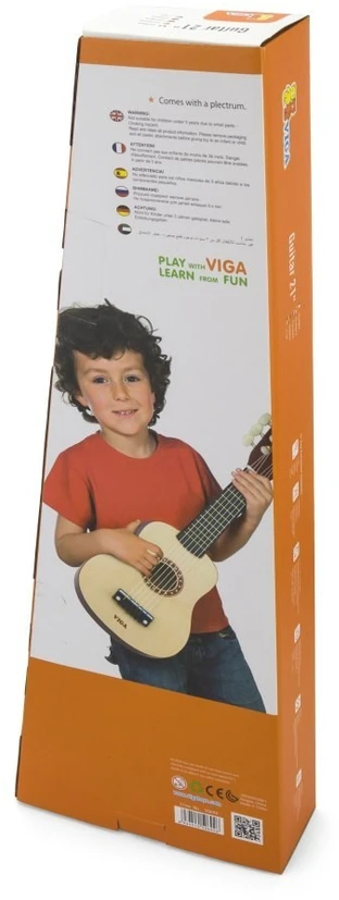 Viga Toys Gitara vaikams Viga, natūrali mediena