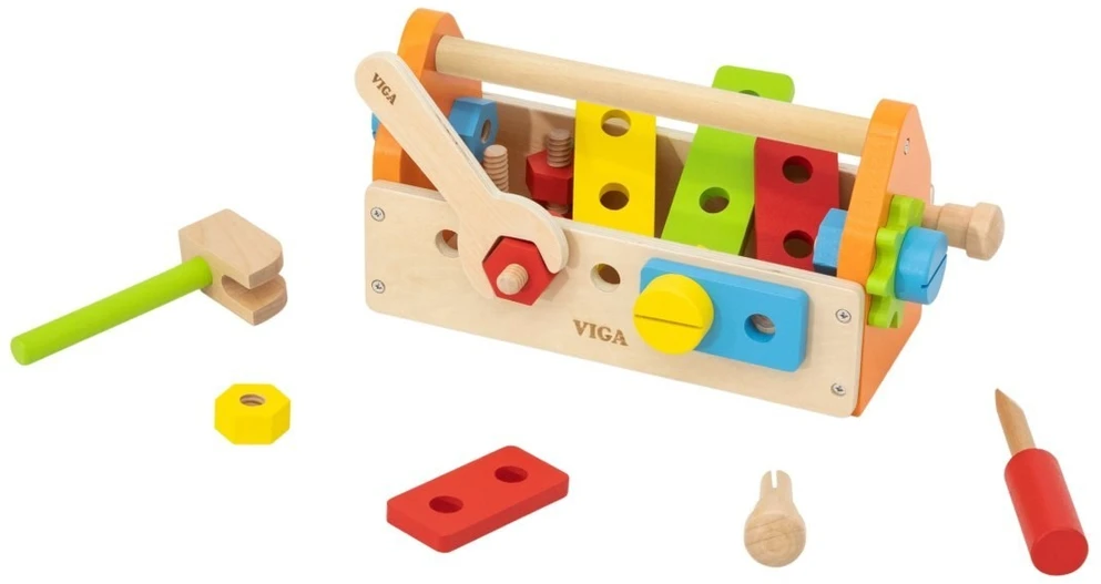 Viga Toys Įrankių dėžė Viga, medinė