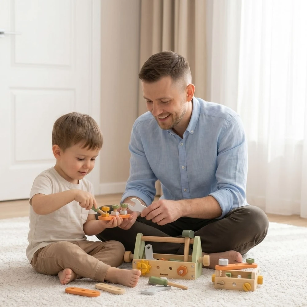 Viga Toys Įrankių dėžė Viga, natūralaus buko mediena