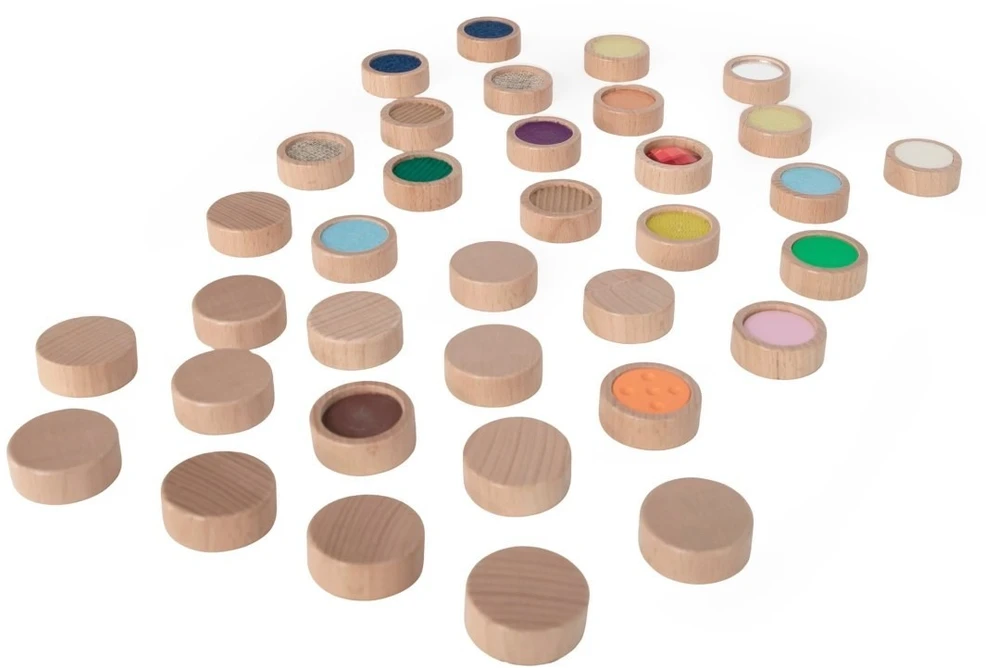 Viga Toys Kaladėlių rinkinys VIGA, 18 tekstūrų
