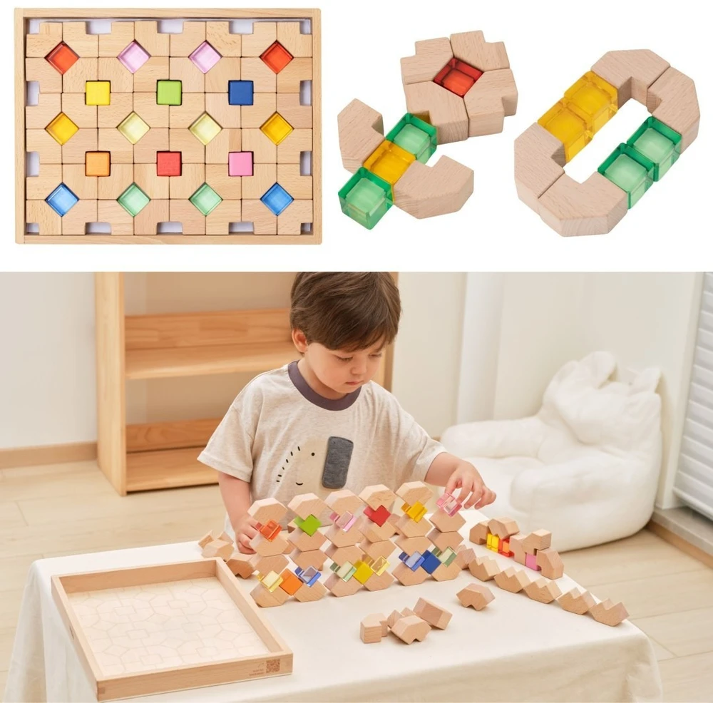 Viga Toys Konstravimo kaladėlės VIGA, 66 elementai