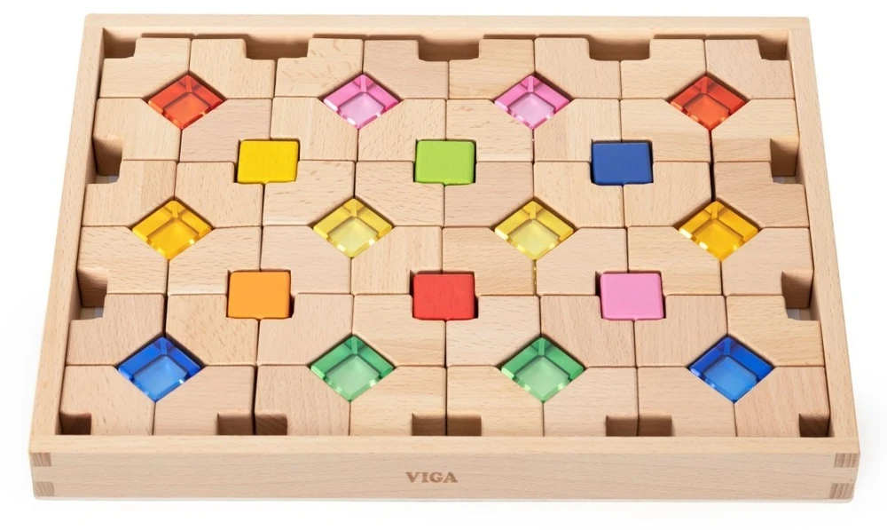 Viga Toys Konstravimo kaladėlės VIGA, 66 elementai
