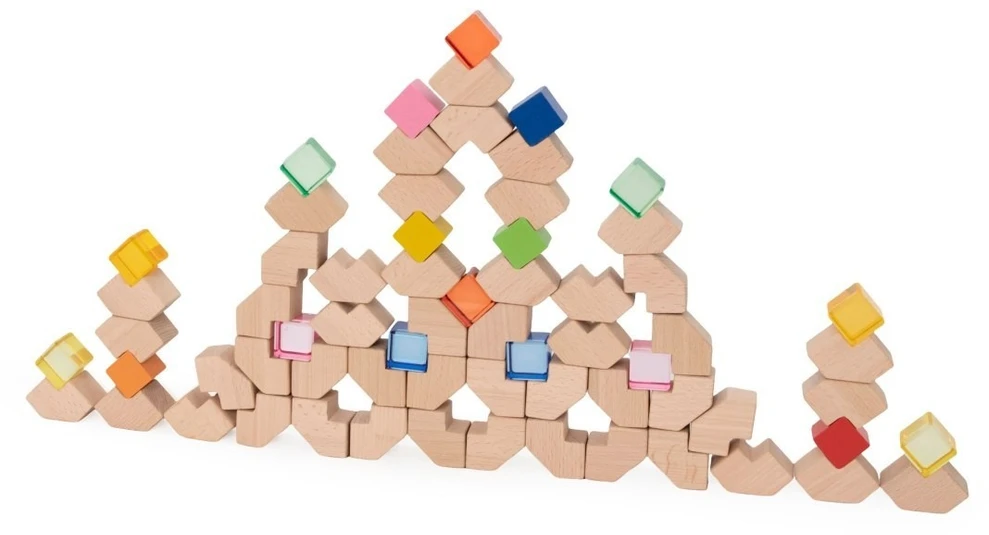 Viga Toys Konstravimo kaladėlės VIGA, 66 elementai