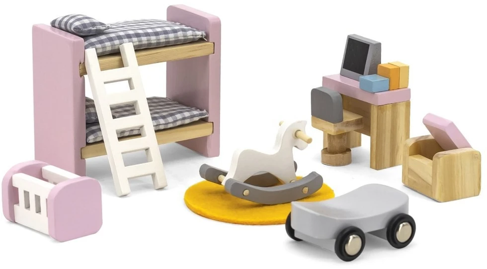 Viga Toys Lėlių namelio baldų komplektas Viga, 5 kambariai
