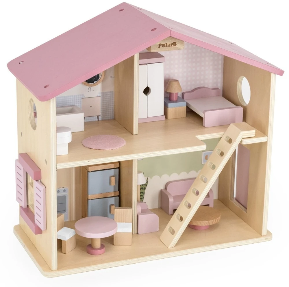 Viga Toys Lėlių namelis Viga, medinis