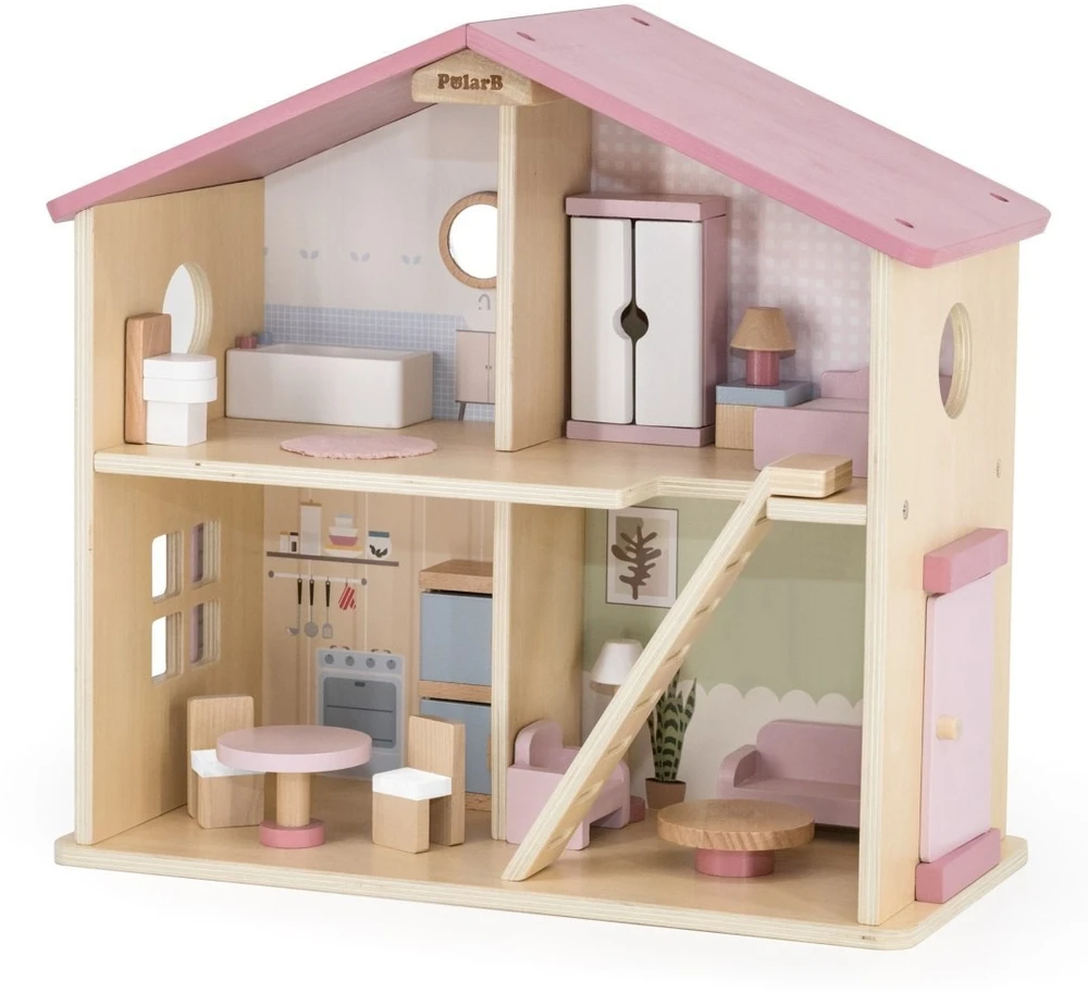 Viga Toys Lėlių namelis Viga, medinis