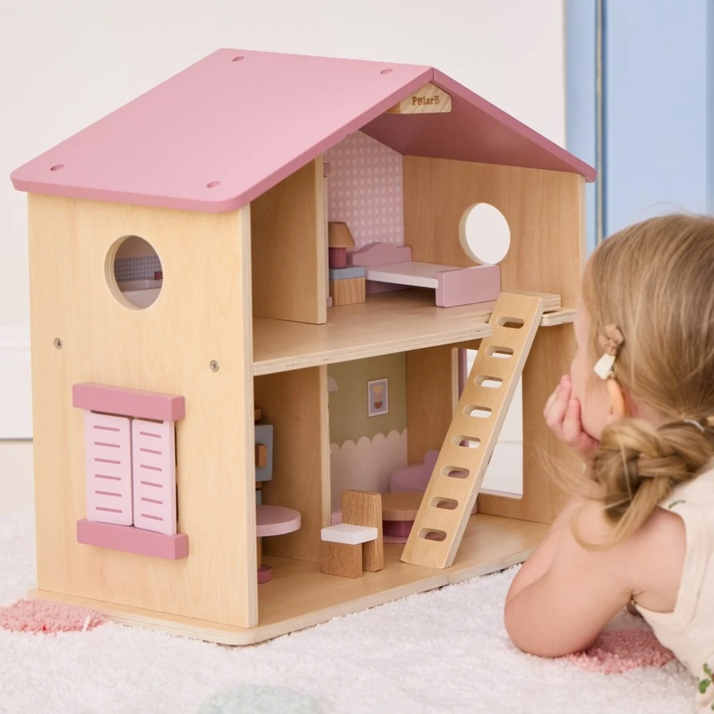 Viga Toys Lėlių namelis Viga, medinis