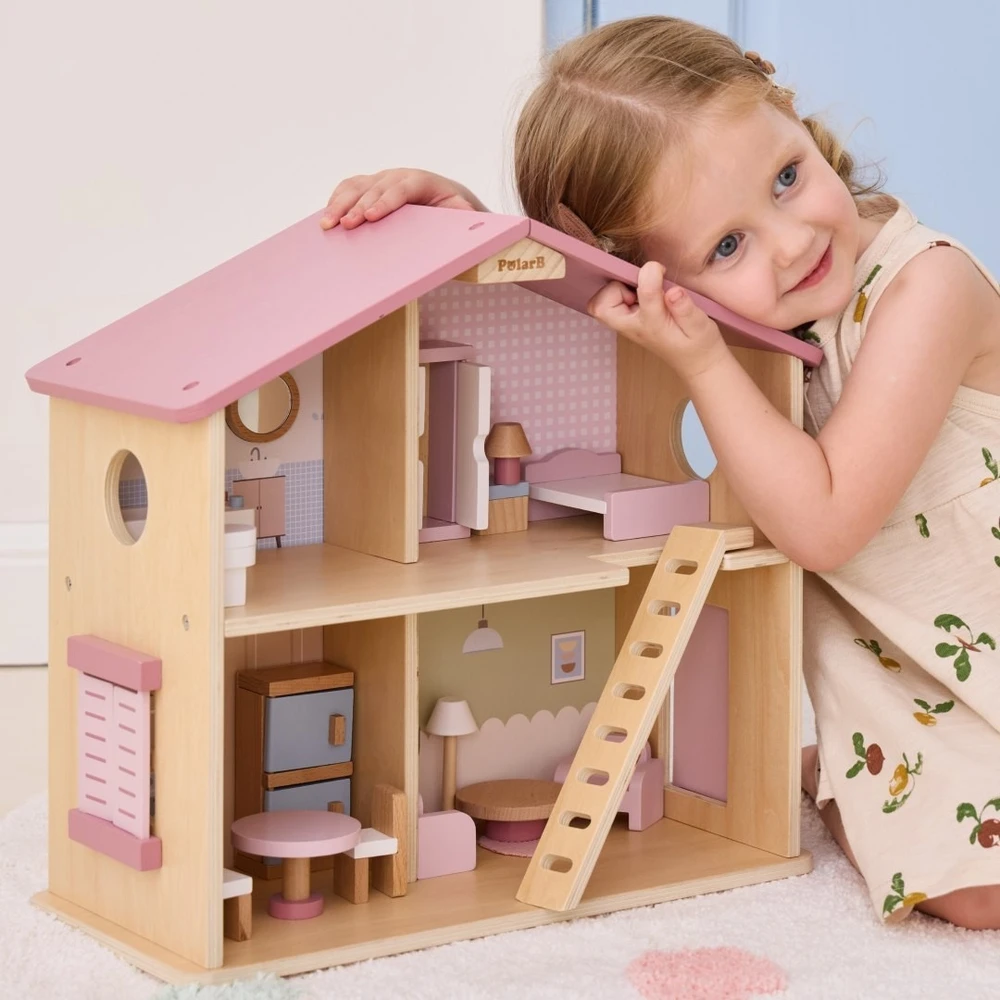 Viga Toys Lėlių namelis Viga, medinis