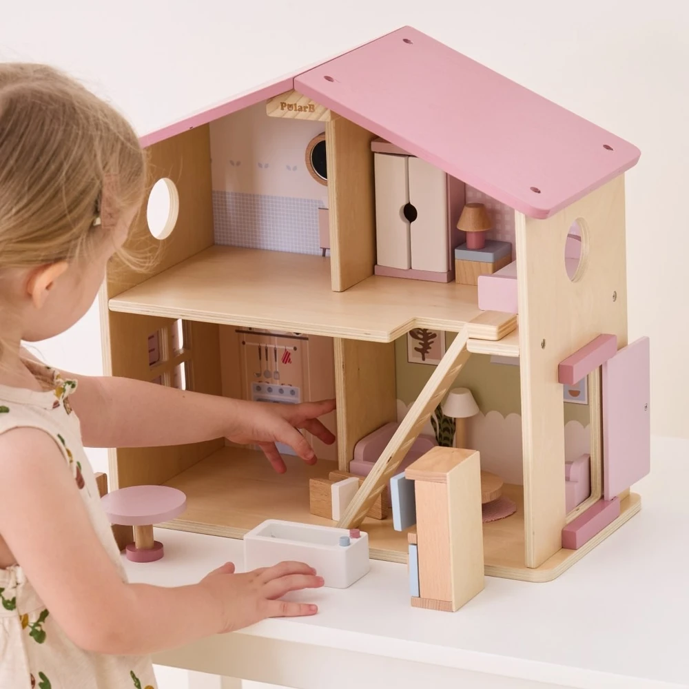 Viga Toys Lėlių namelis Viga, medinis